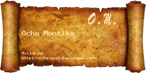 Ochs Montika névjegykártya